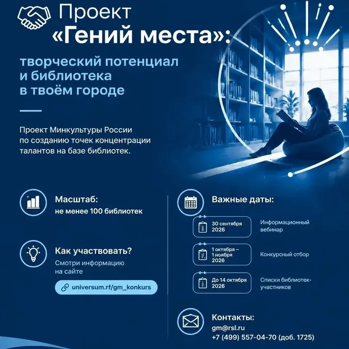 Проект «Гений места»: раскройте творческий потенциал и превратите библиотеку в точку концентрации талантов